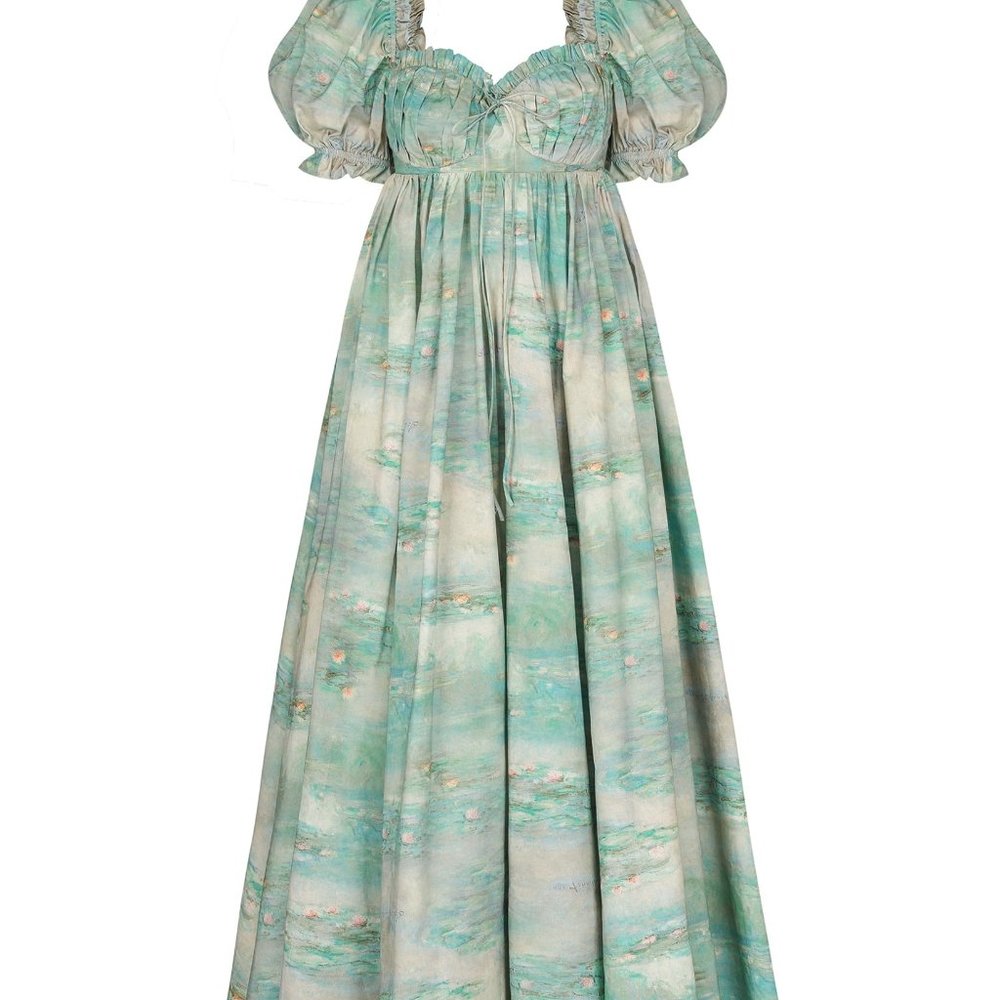 Selkie Monet Water Lilies Seashell Gown dress 2X